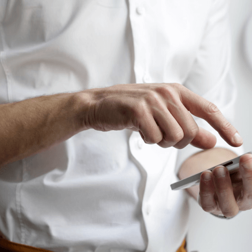 man using his phone